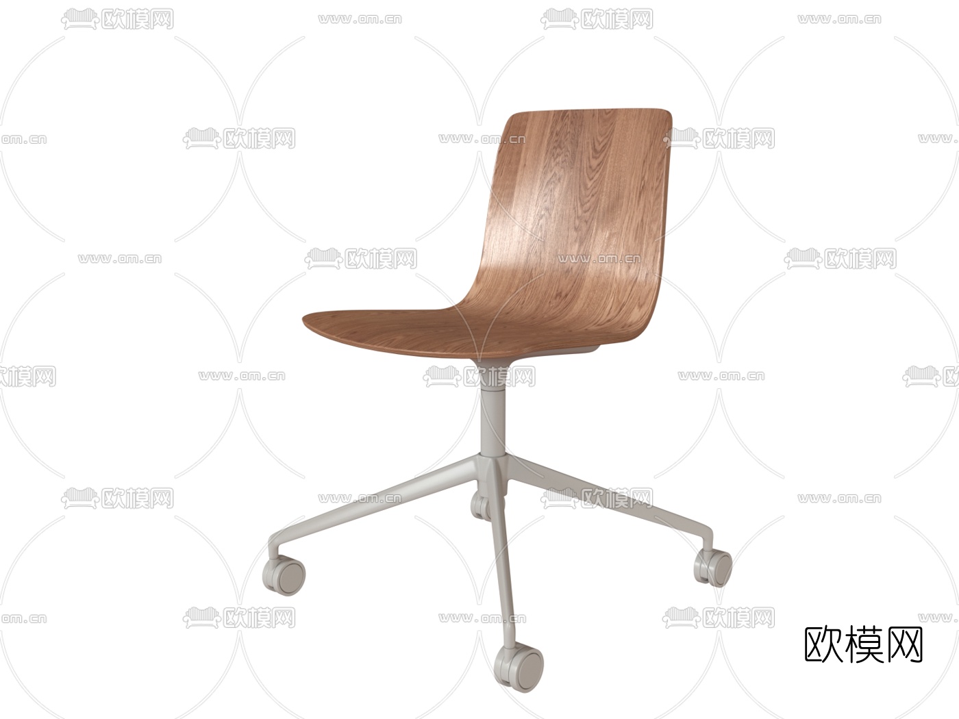 现代实木办公椅3d模型下载