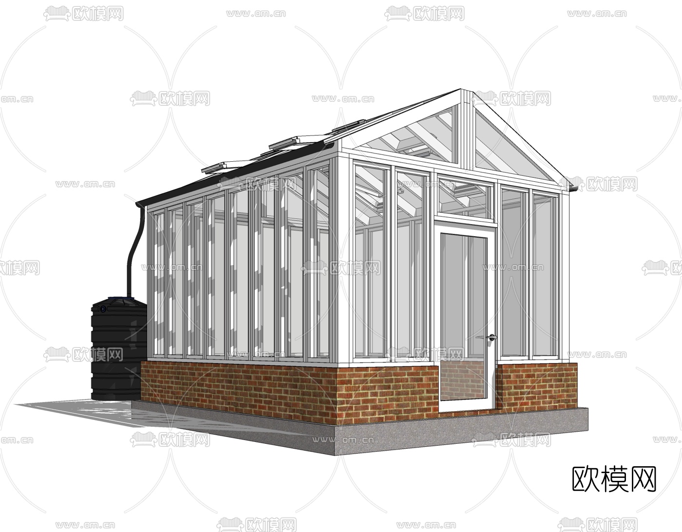 现代温室大棚免费su模型下载