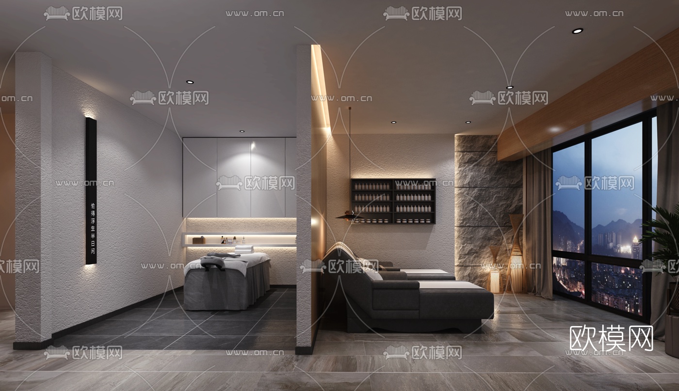 现代足疗店包间3d模型
