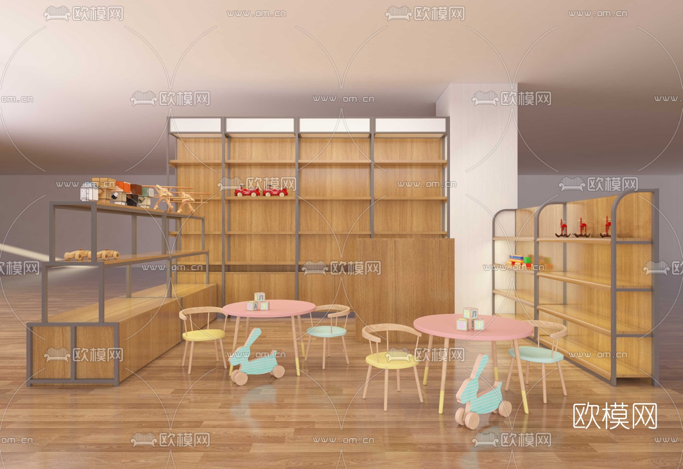 现代展示柜货架免费3d模型