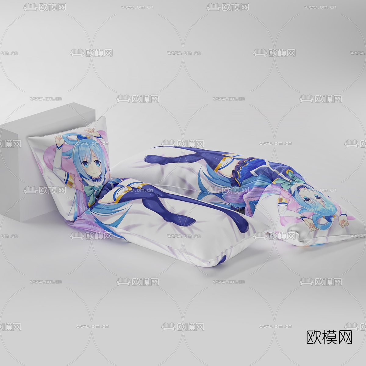现代卡通抱枕免费3d模型下载（渲染图2）
