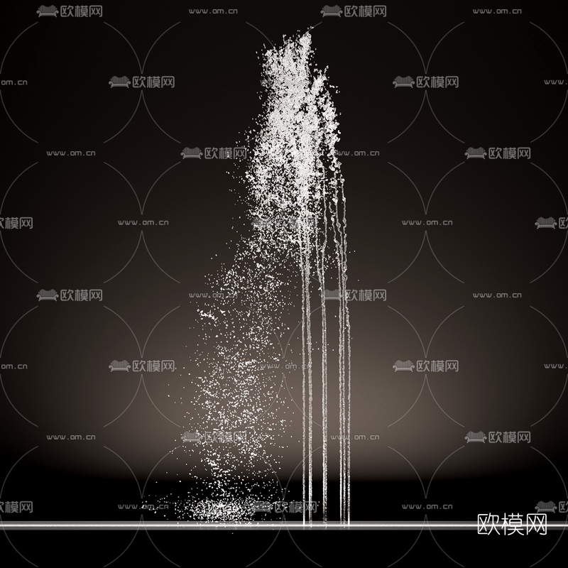 现代喷泉水景3d模型下载（渲染图3）