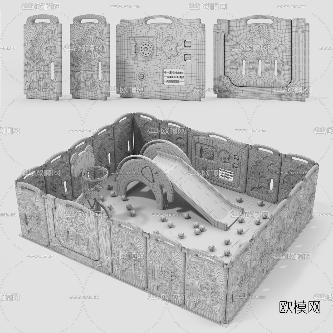现代儿童安全围栏用品3d模型