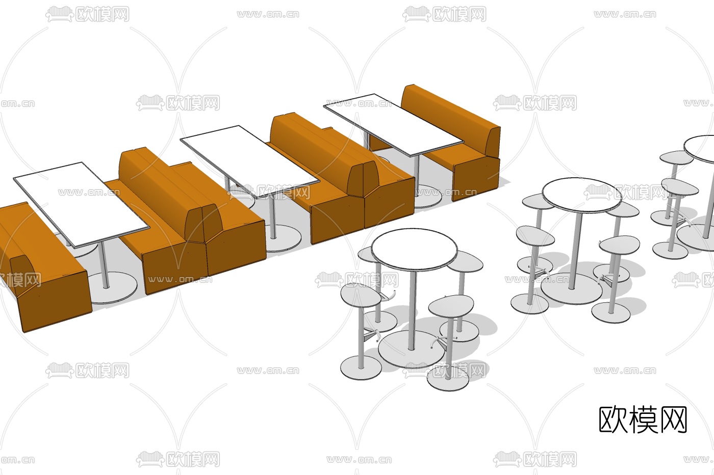 现代餐桌免费su模型下载
