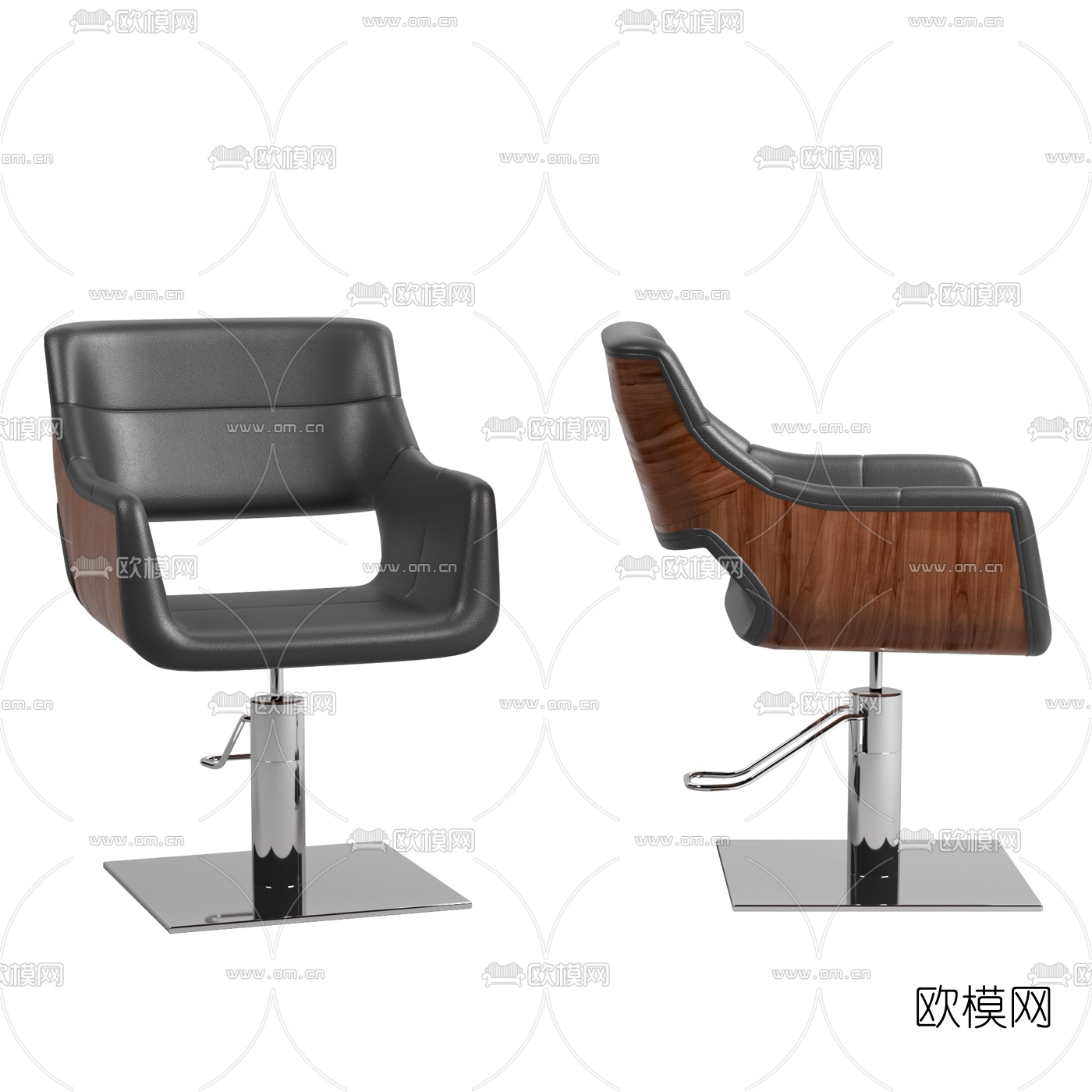 现代皮革理发椅3d模型下载