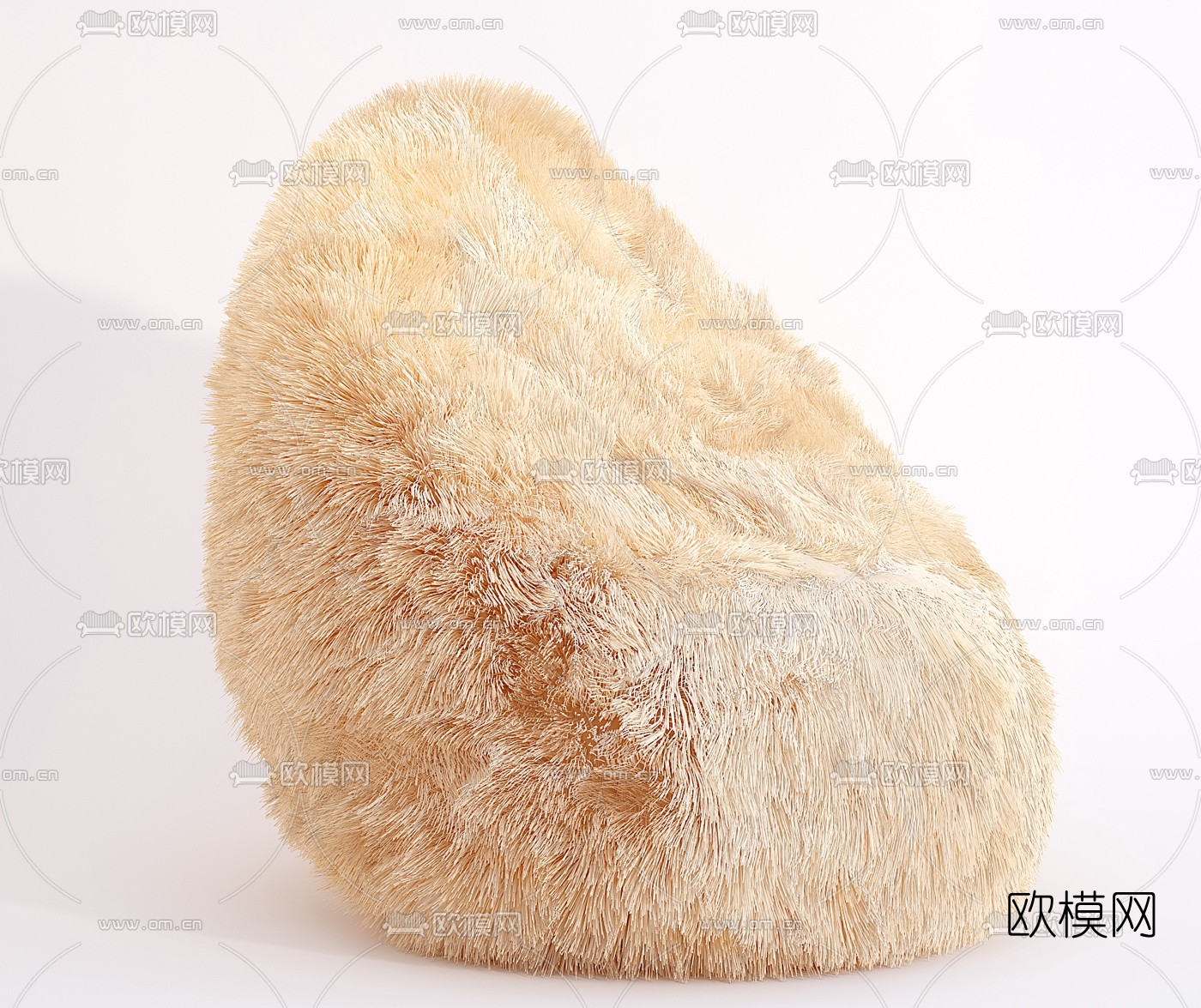 现代毛发懒人沙发3d模型下载