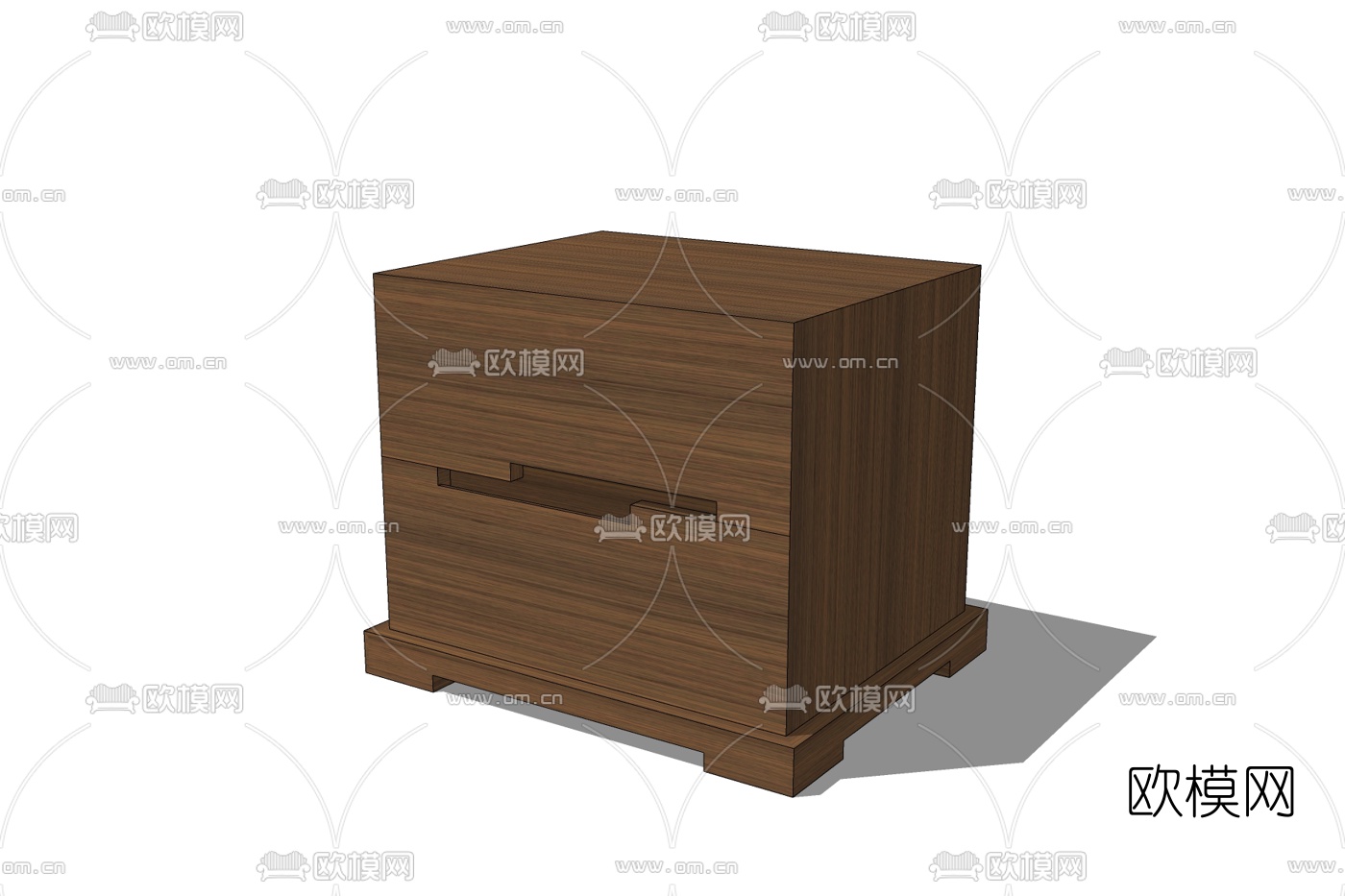 现代实木床头柜免费su模型下载