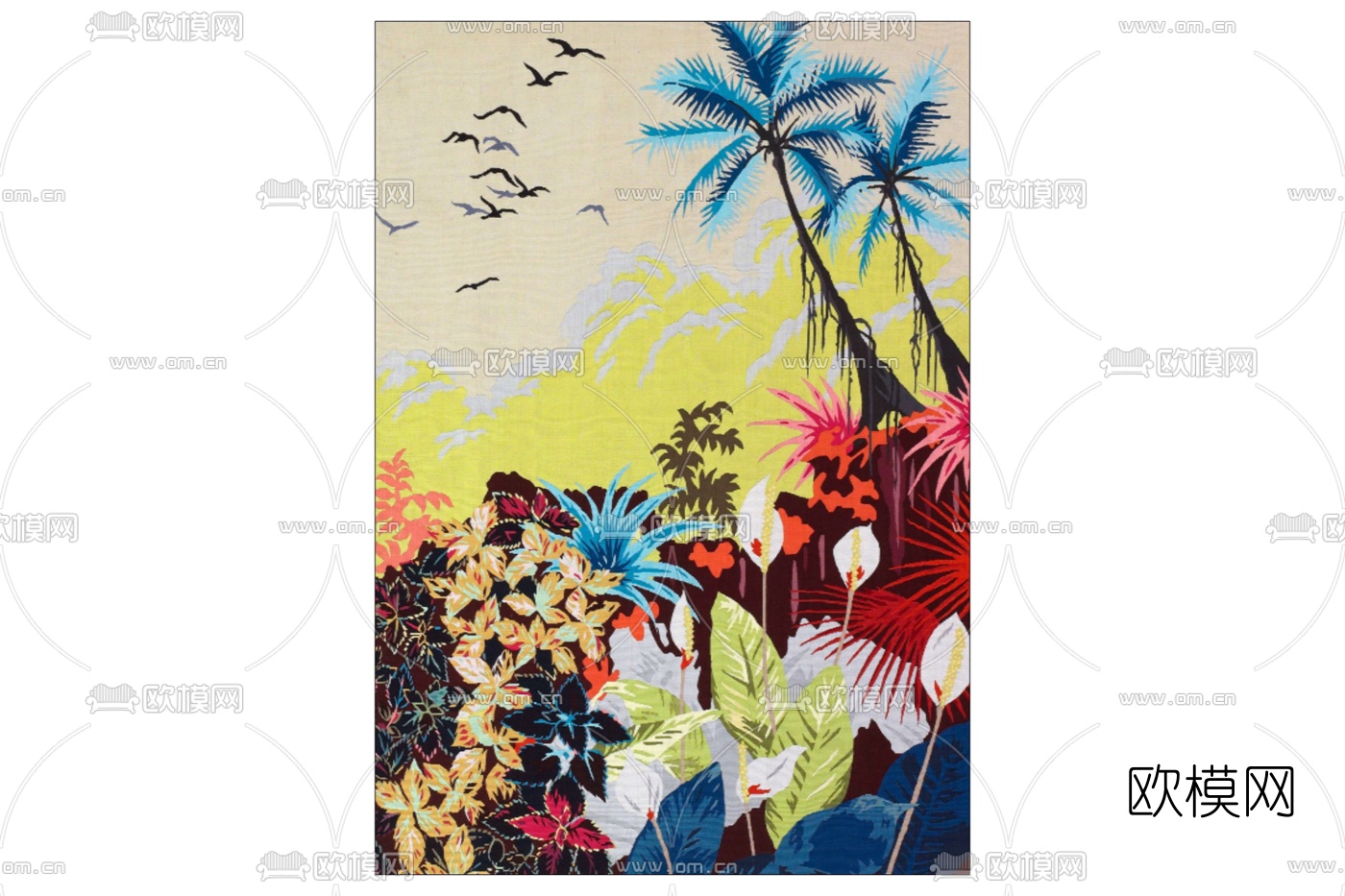 现代地毯免费su模型下载