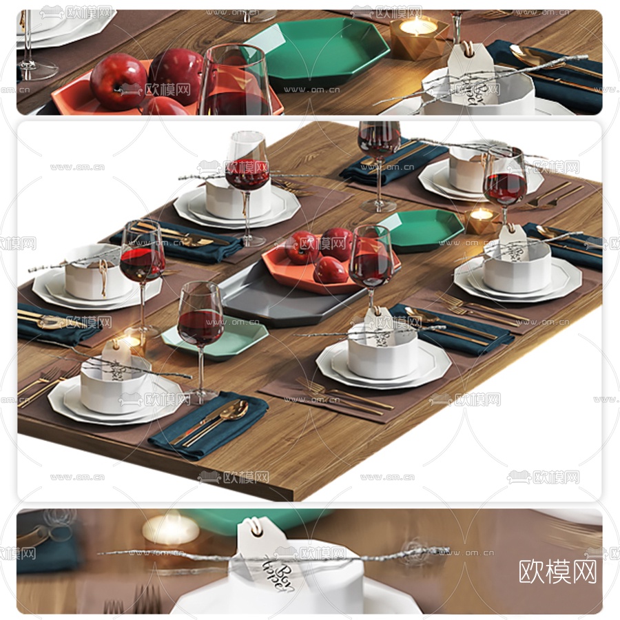 北欧食物刀叉餐具3d模型