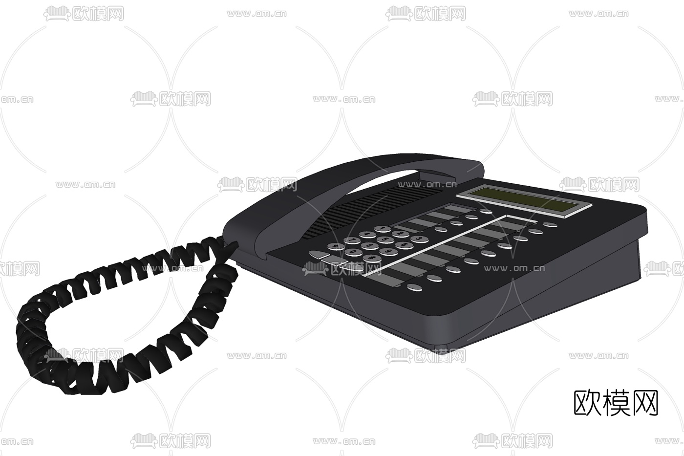 现代办公座机免费su模型下载