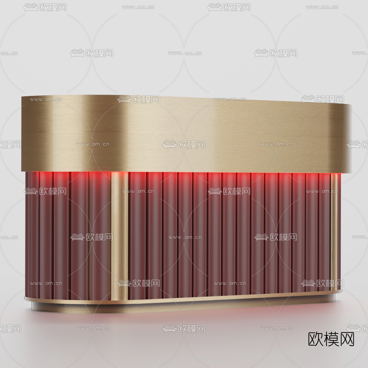现代轻奢前台接待台3d模型下载（渲染图1）
