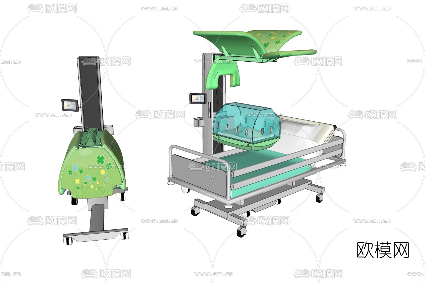 现代婴儿保温箱免费su模型下载