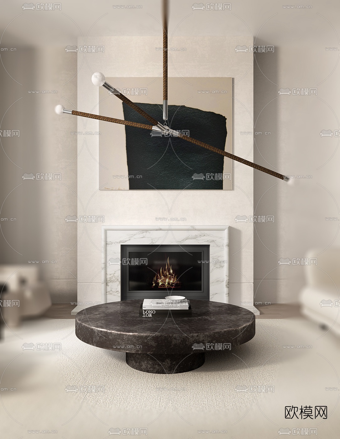 Mark Hunter设计 北欧客厅3d模型下载（渲染图3）