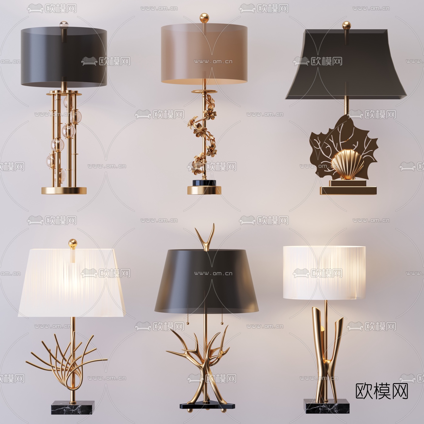 后现代个性金属台灯3d模型下载