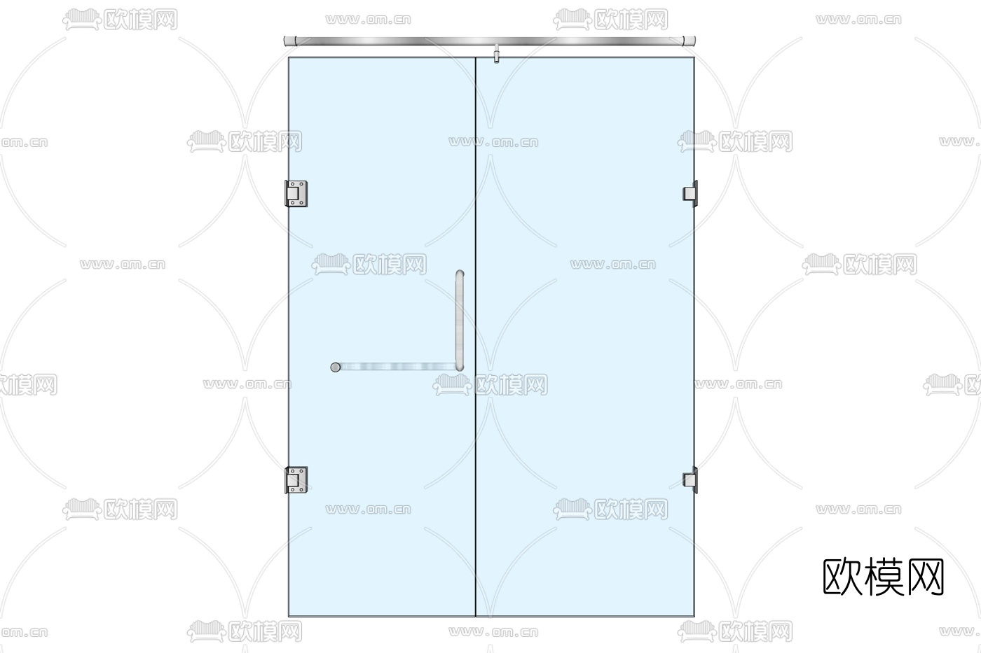 现代玻璃推拉门免费su模型下载