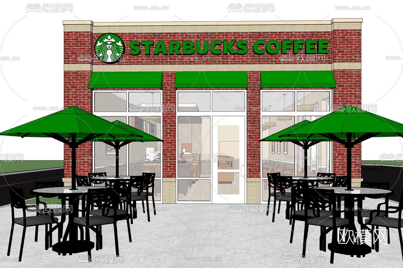 现代咖啡厅免费su模型下载