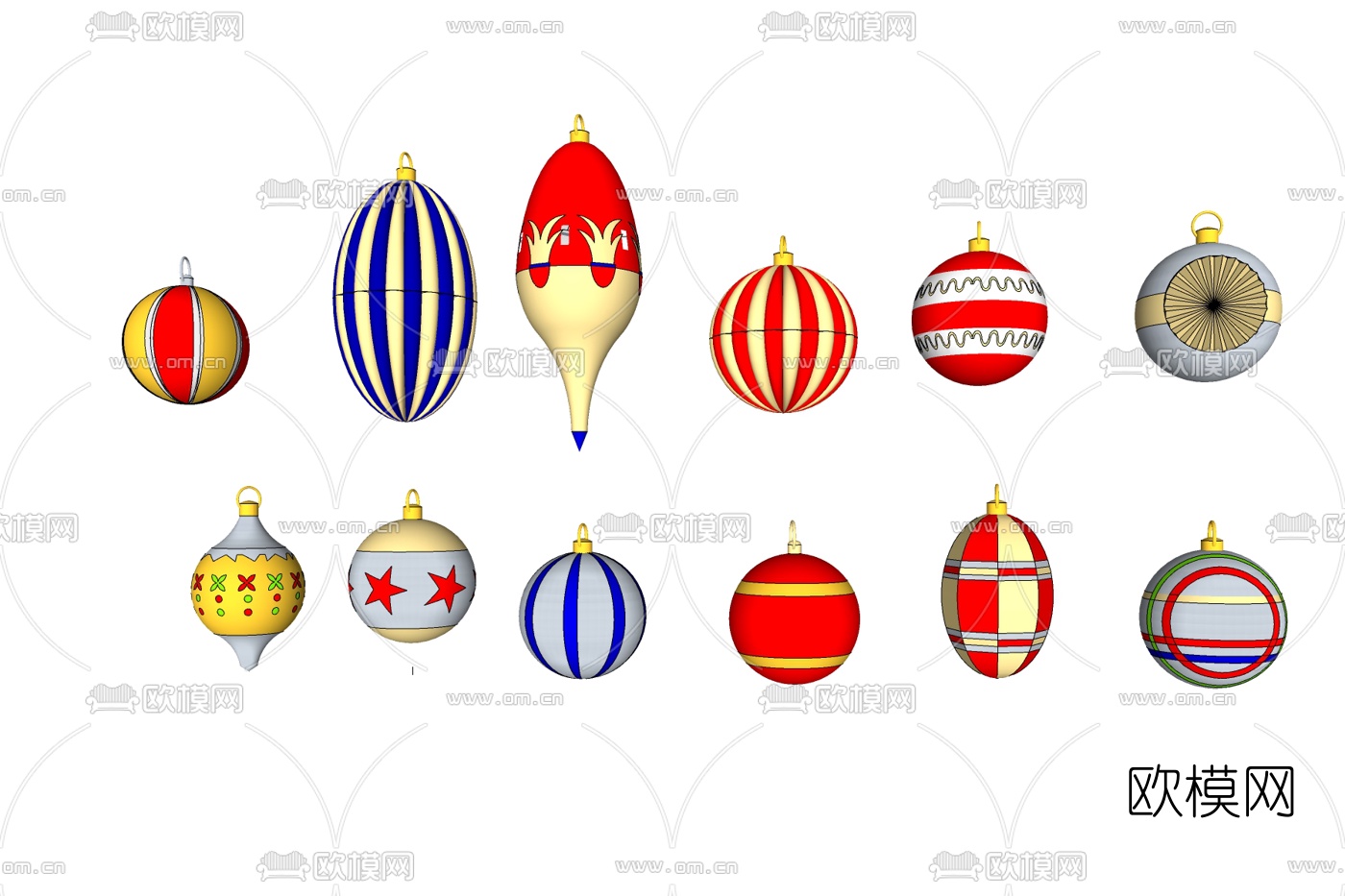 中式灯笼装饰吊灯免费su模型下载