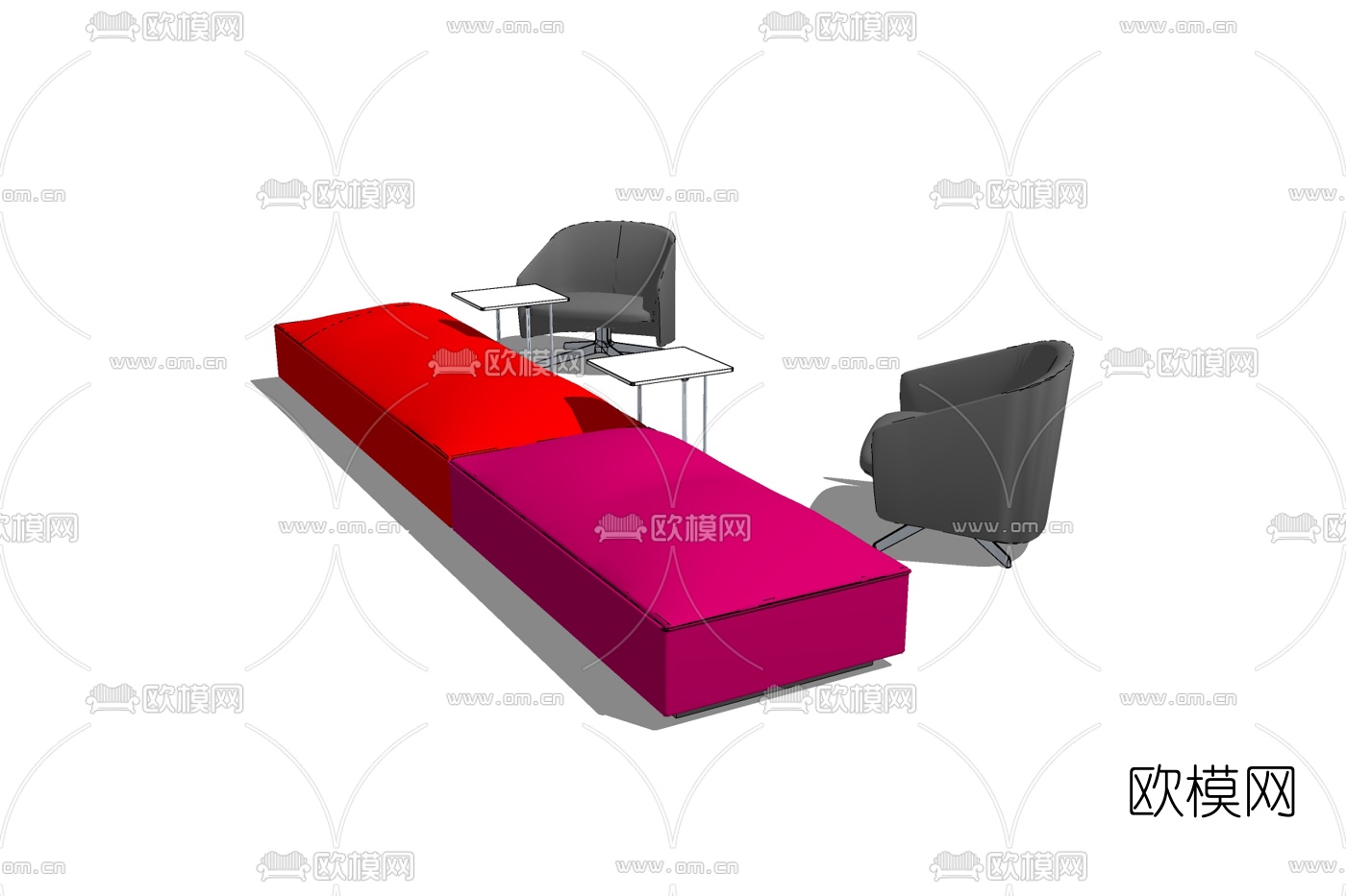 现代休闲沙发免费su模型下载