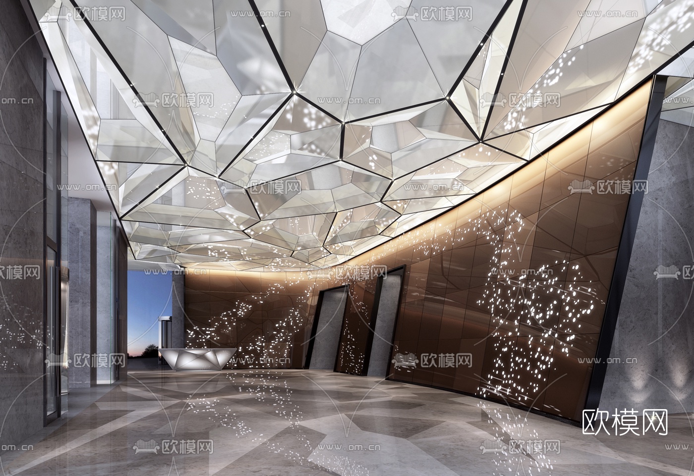 现代酒店大堂3d模型