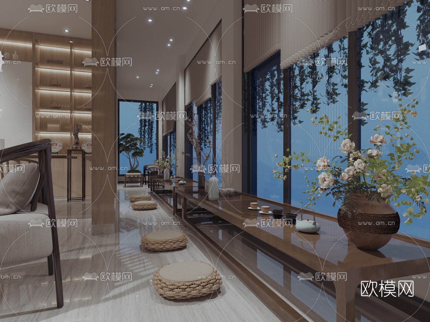 新中式茶楼会所3d模型