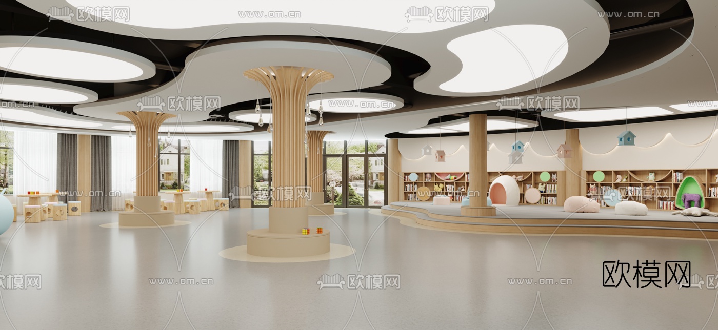 现代幼儿园教师3d模型