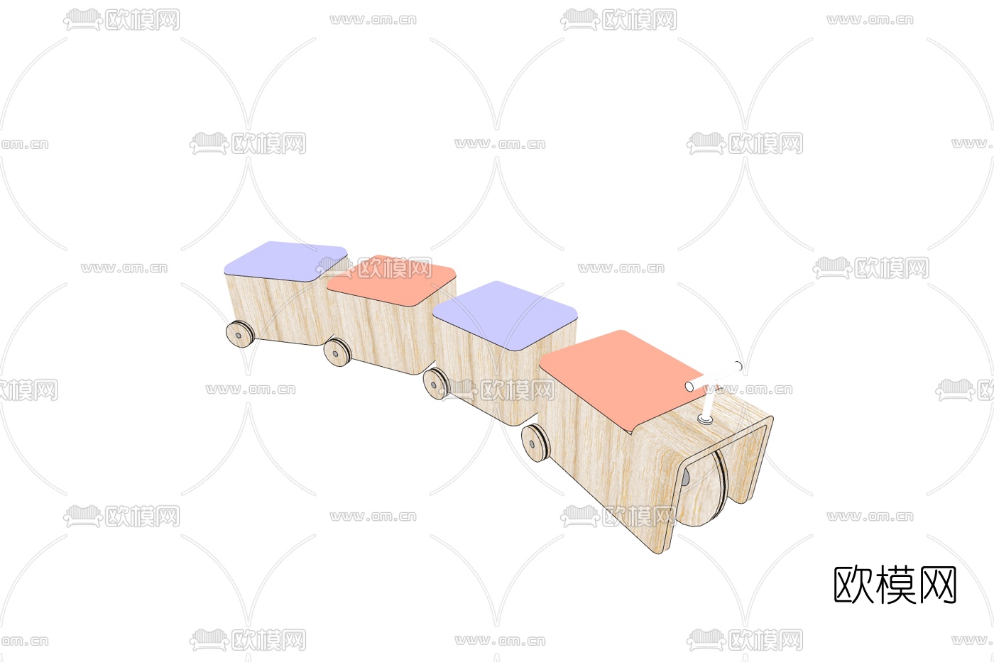 现代玩具火车免费su模型下载