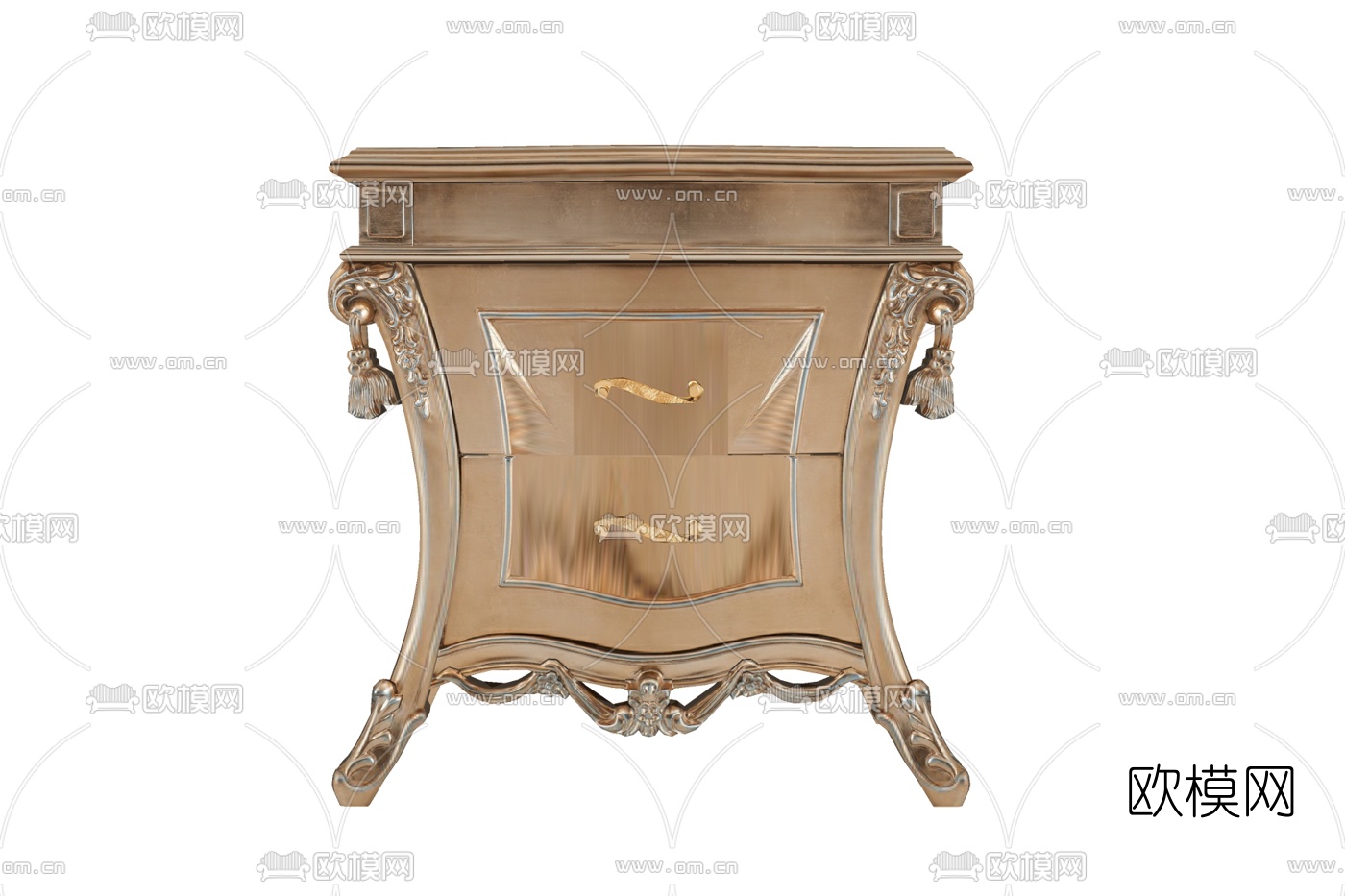 欧式实木床头柜免费su模型下载
