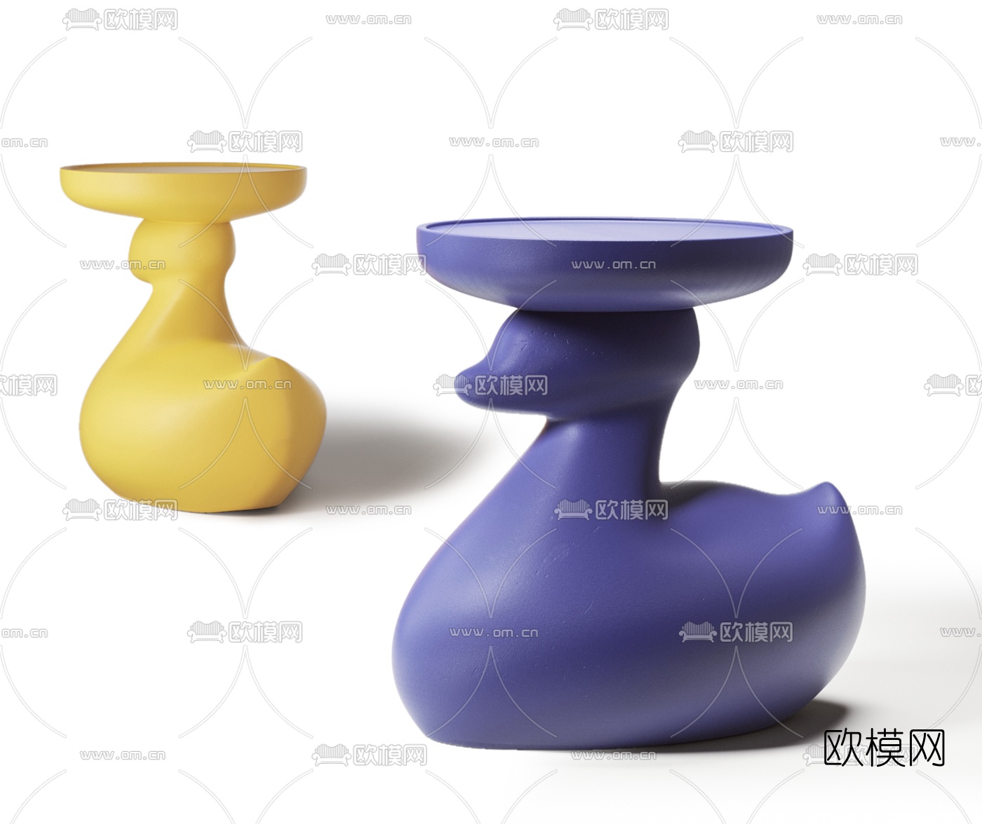 现代儿童鸭子圆几边几3d模型