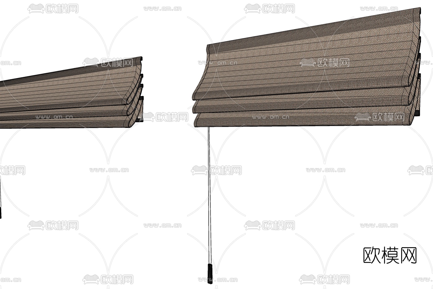 新中式卷帘免费su模型下载