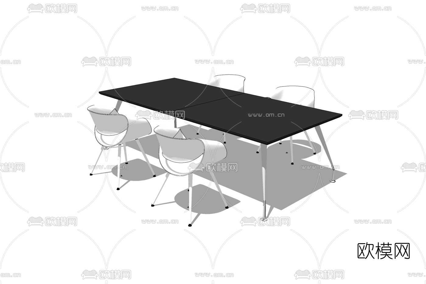 现代会议桌免费su模型下载