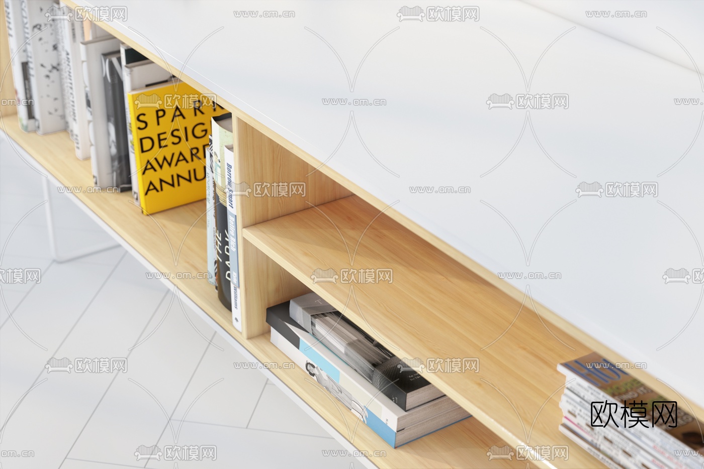 北欧简易电视柜3d模型下载（渲染图4）