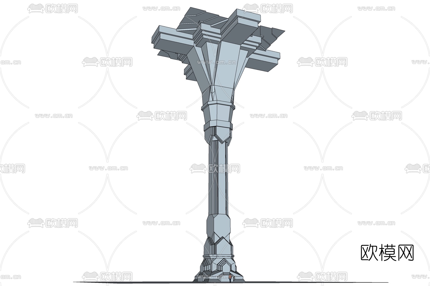 欧式抽象石柱免费su模型下载
