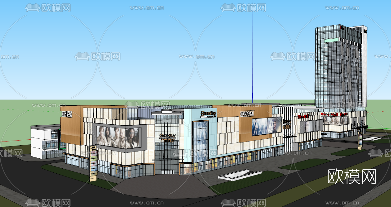 现代酒店su模型下载（渲染图2）