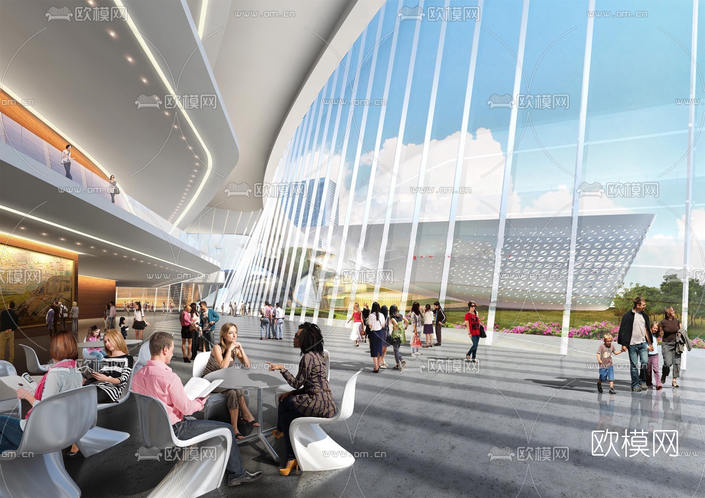 现代商业楼外观su模型下载（渲染图5）