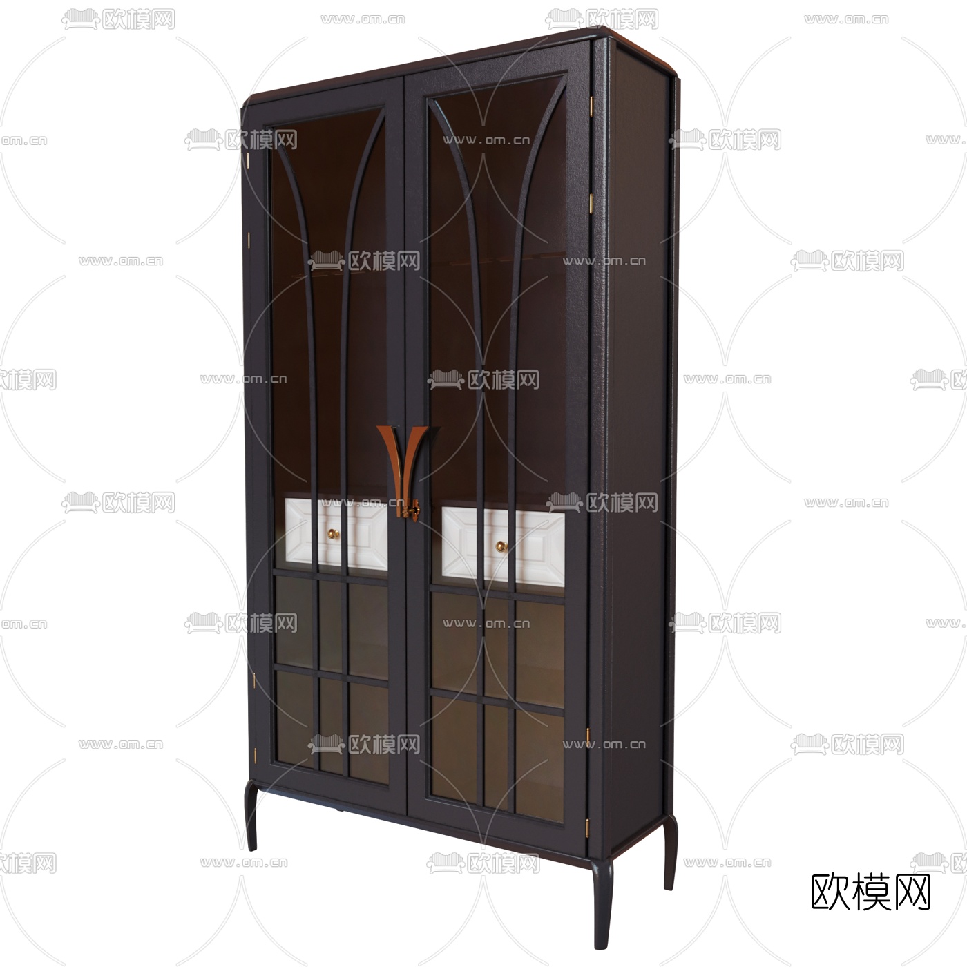 北欧双开门衣柜免费3d模型下载（渲染图1）