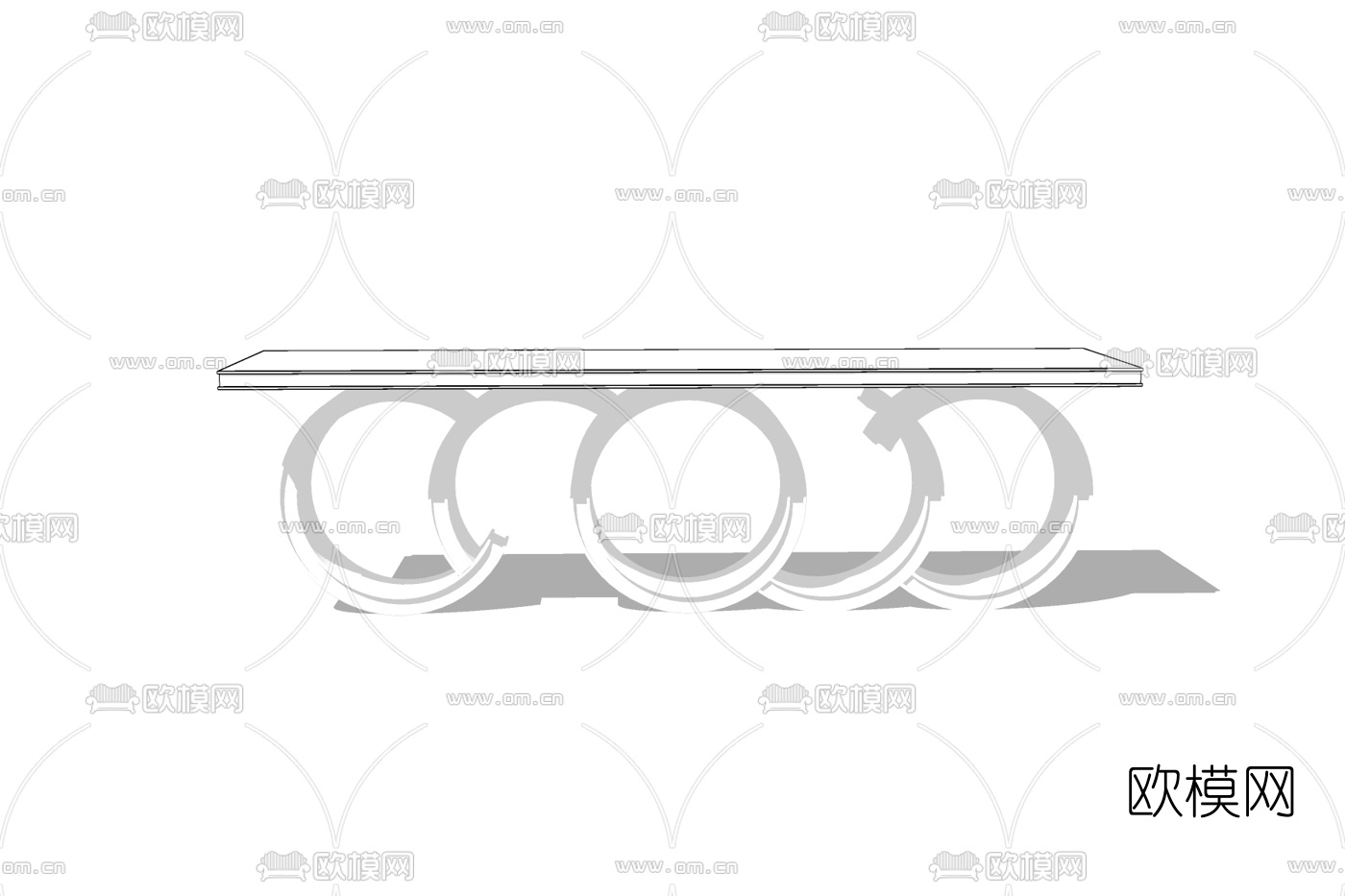 现代端景台免费su模型下载