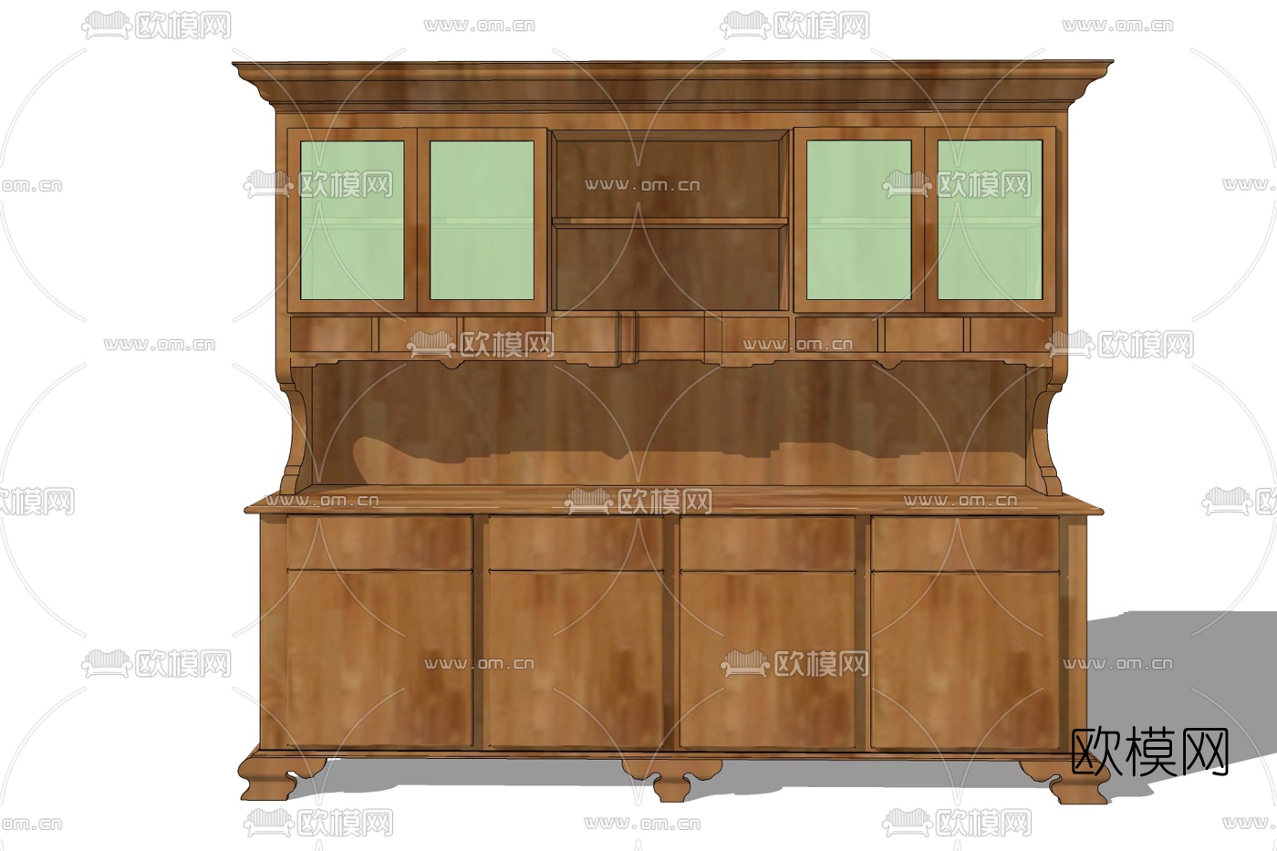 歐式實木邊櫃免費su模型-免費3dmax模型庫-歐模網