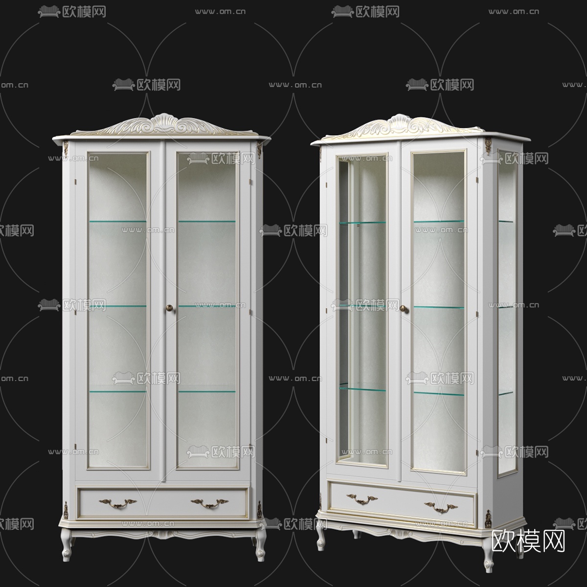 美式酒柜装饰柜3d模型