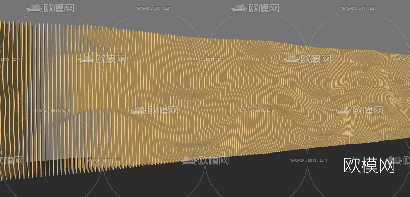 现代几何造型背景墙su模型下载（渲染图2）