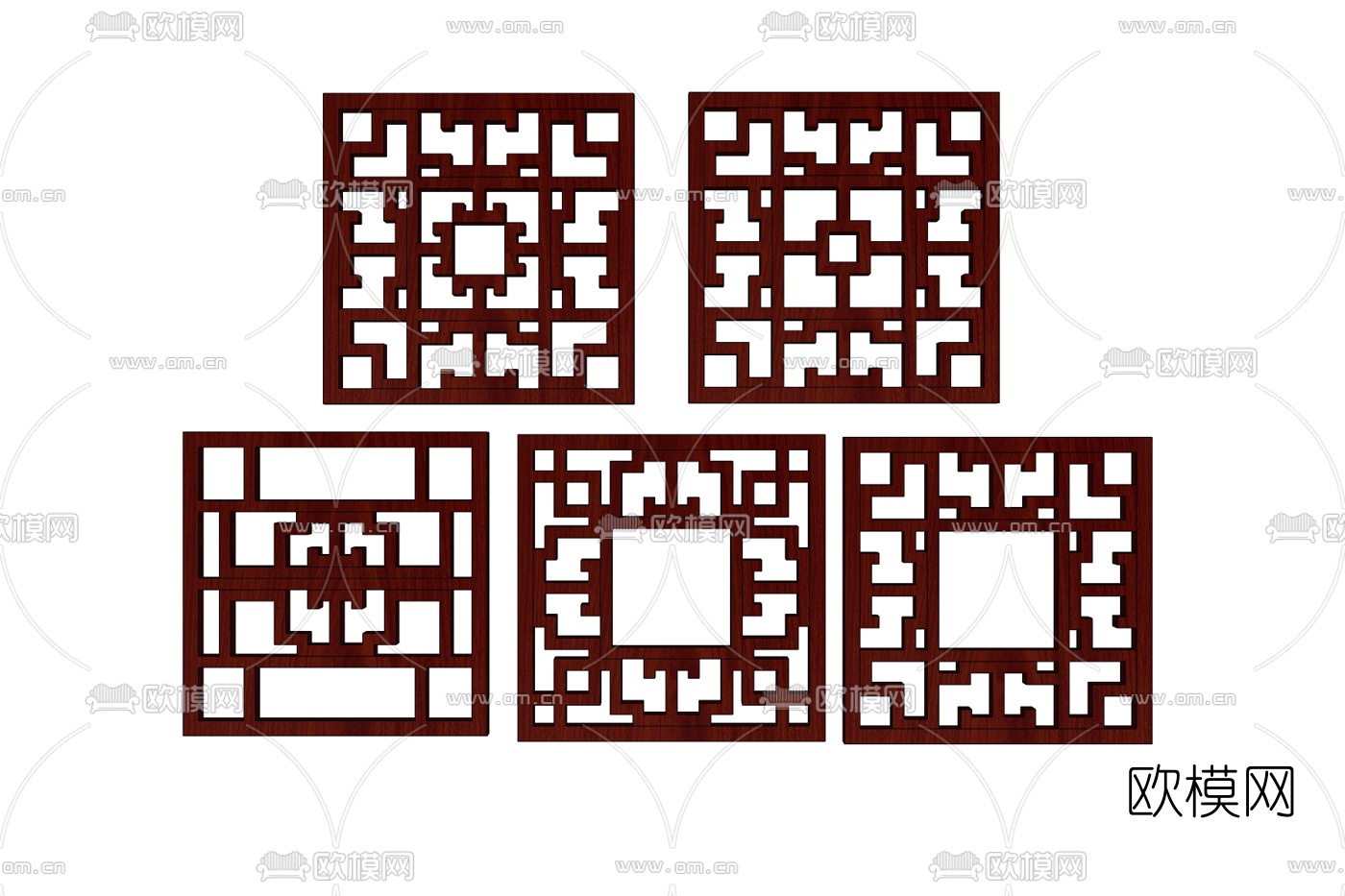 新中式窗花免费su模型下载