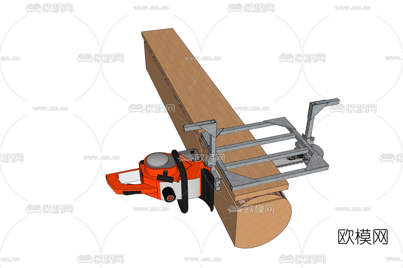 现代木头切割机免费su模型下载