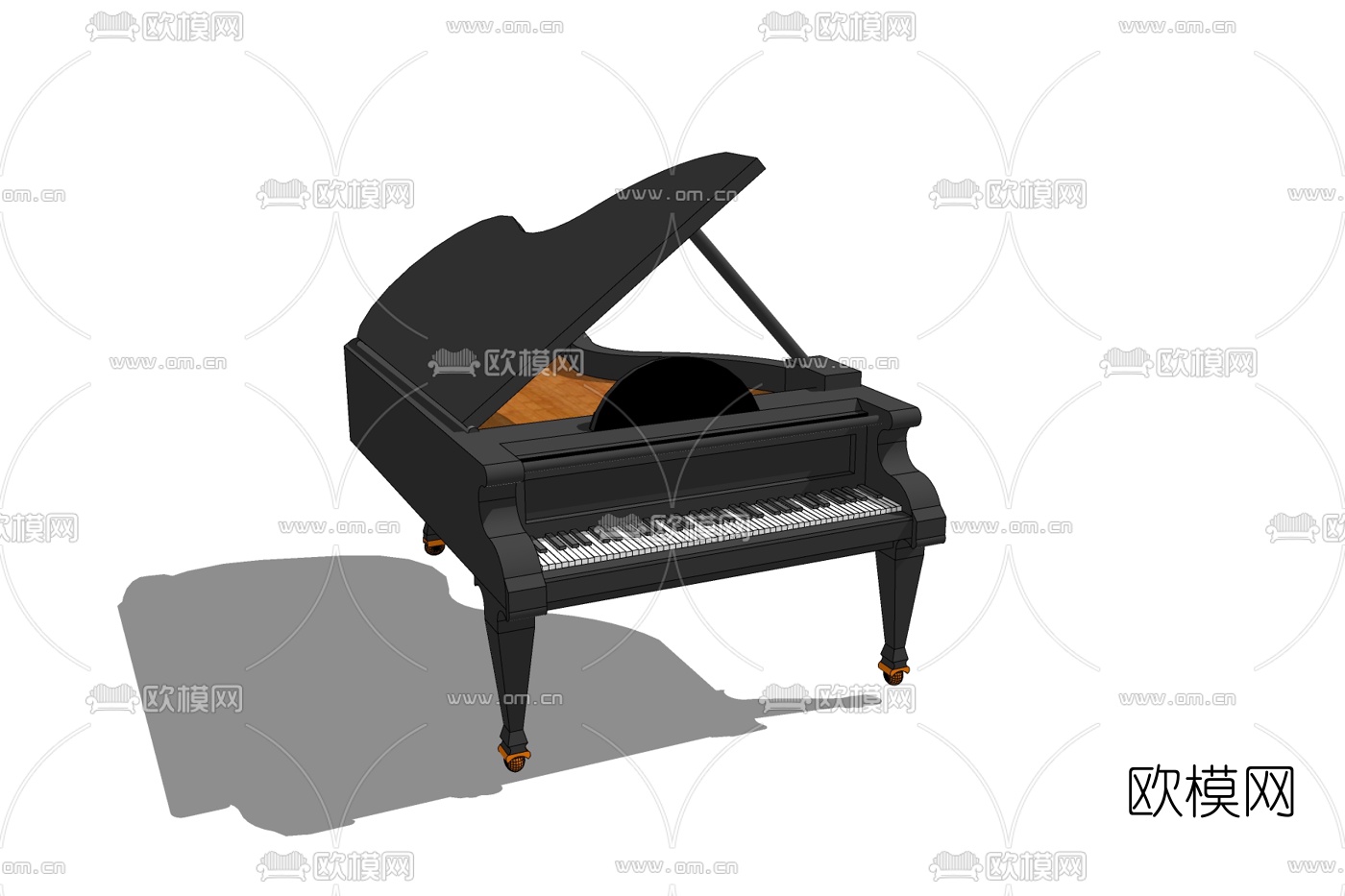 现代钢琴免费su模型下载