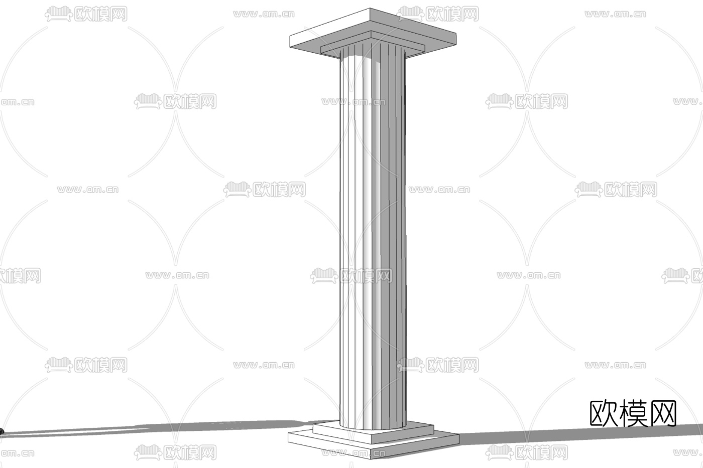欧式石膏罗马柱免费su模型下载