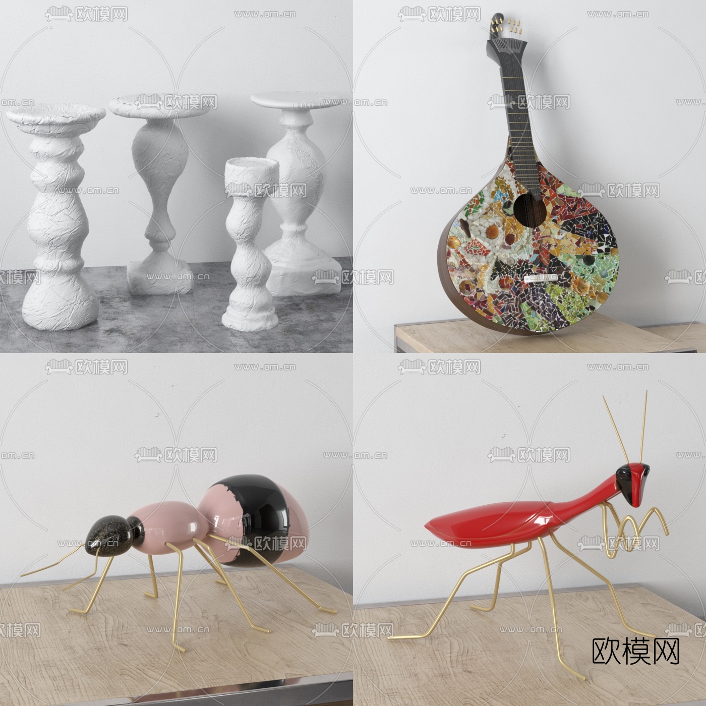 现代装饰品摆件3d模型