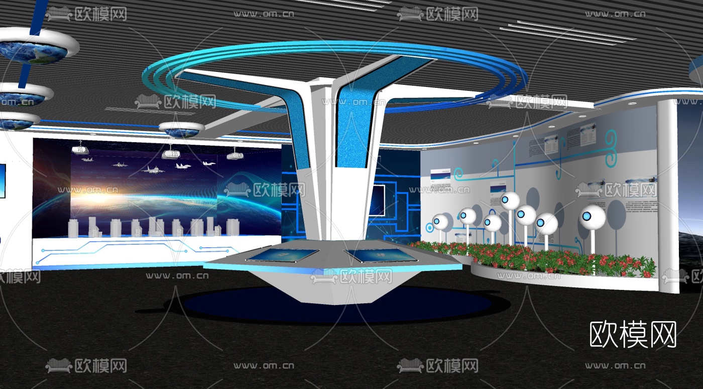现代科技展数字展厅su模型下载（渲染图6）
