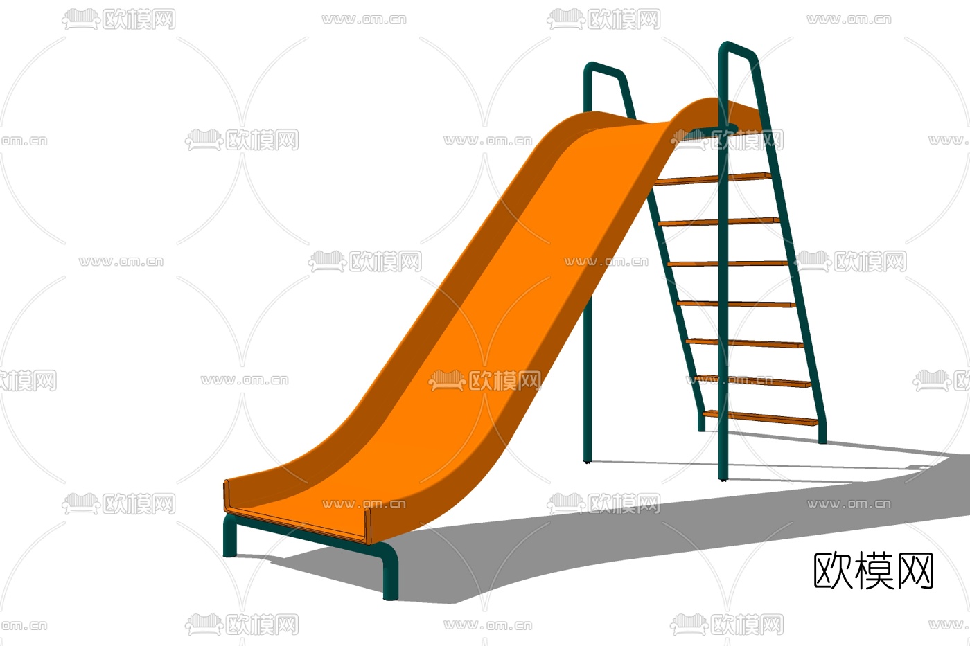 现代儿童滑梯游乐设备免费su模型下载