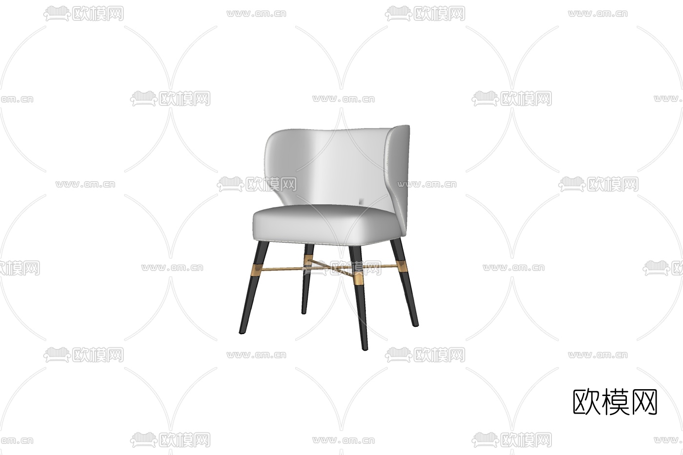 现代布艺休闲椅su模型下载