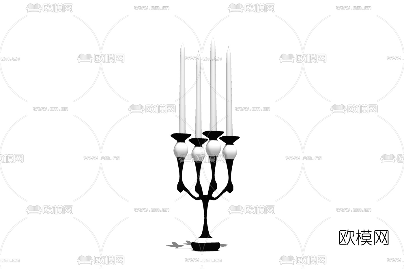欧式烛台灯免费su模型下载