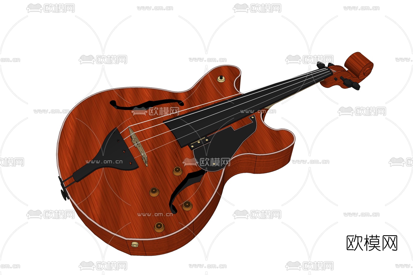 欧式古典吉他免费su模型下载