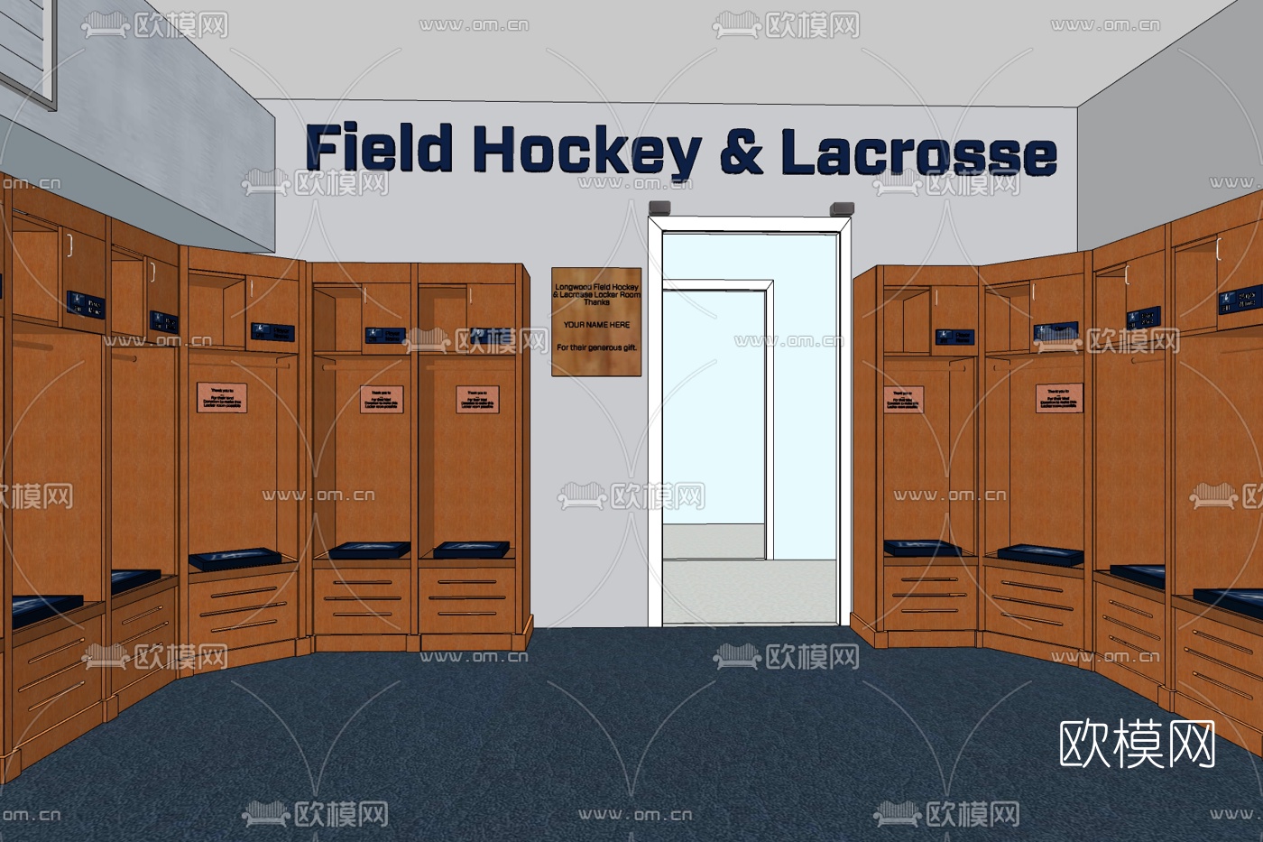 现代曲棍球更衣室免费su模型下载